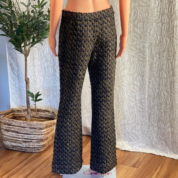 Vintage Dolce & Gabbana Wool Tweed Pants Gray Olive Tailored Trousers IT 42 US 6 - Picture 4 of 16